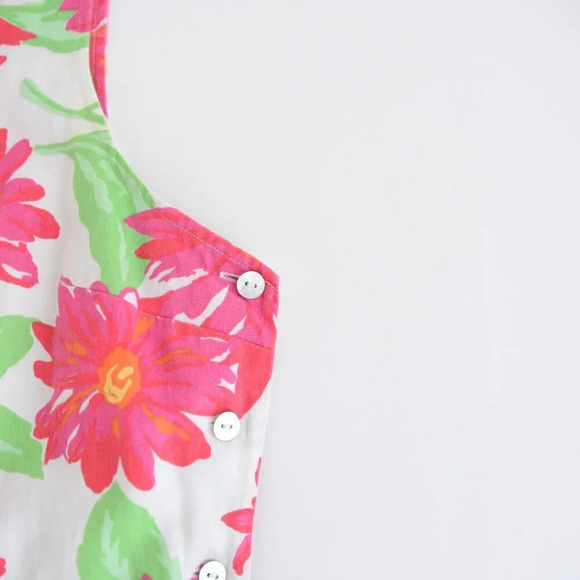 Vintage 90s Merona Pink And Green Floral Daisy  Midi Dress Size L - Picture 14 of 14